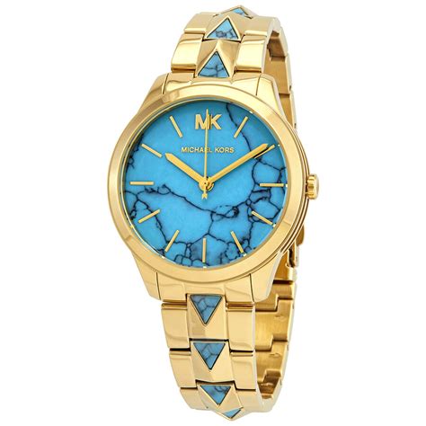 Michael Kors Runway Mercer Turquoise Dial Ladies Watch MK6670